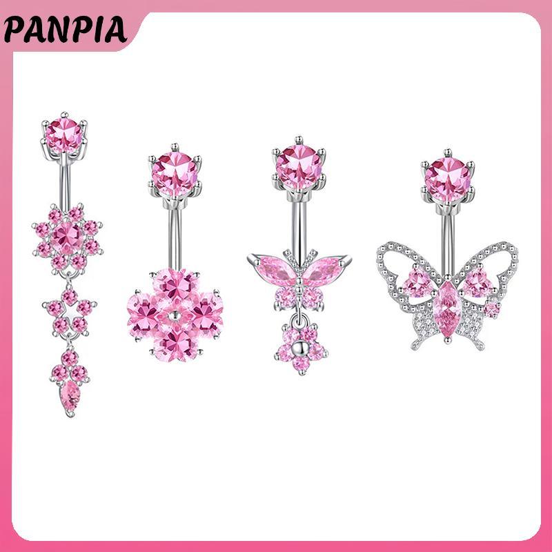 Nhẫn rốn nữ dễ thương, làm từ thép không gỉ và zircon, quà tặng hoàn hảo cho bé gái