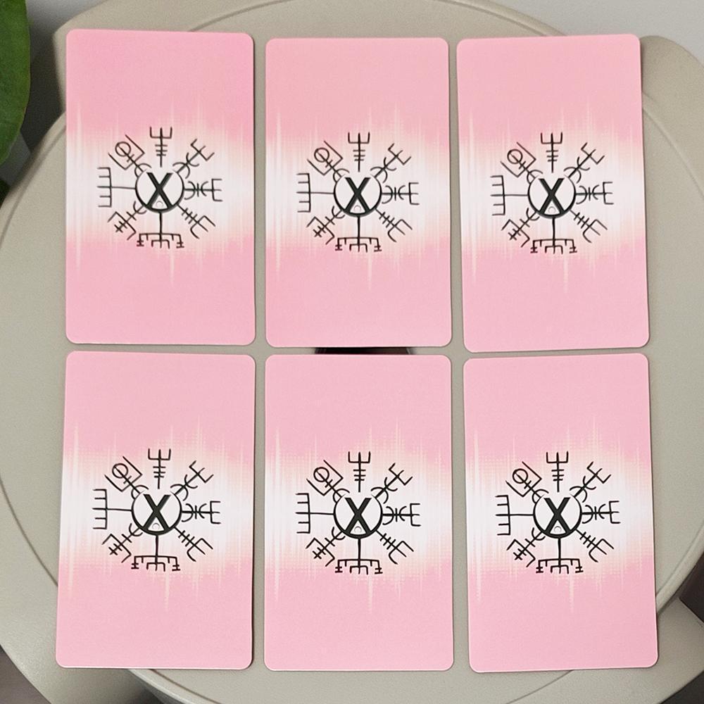 Love Runes Deck Pink Oracle Cards để hướng dẫn mối quan hệ & bói toán 10.3 X 6cm Elder Futhark Rune Ý nghĩa saixit2vn