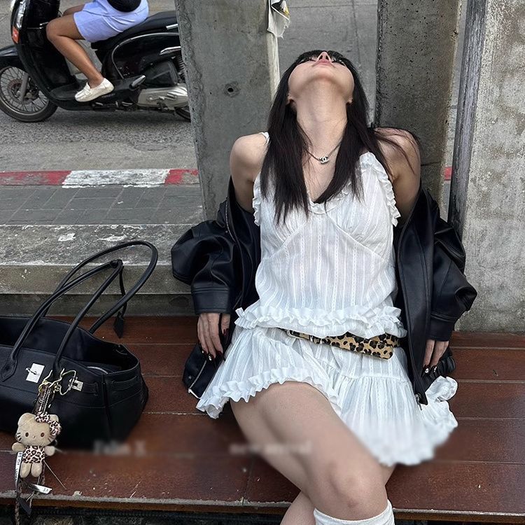 Milyfashion Pure Desire Ngọt Ngào Ren Sling Đầm Ôm Hơn Nhìn Nhỏ Phong Cách Hàn Quốc Lớp Đầm Váy Ngắn