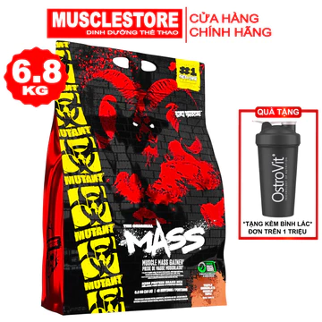 Sữa Bột Mutant Mass (6.8 KG) Hàm Lượng 1100 Calo, 56g Protein, 36g BCAAs và EAAs, Chứa Enzym Tiêu Hóa
