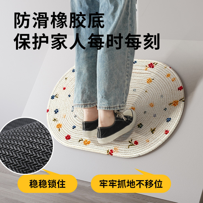 Thảm Lau Chân Giả Đay Họa Tiết Hoa Nhí - Thảm Nhà Tắm Sợi Mềm Siêu Thấm Hút Chống Trượt - Thảm Decor Vintage Sang Trọng Cho Phòng Ngủ