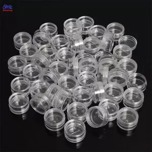 XOITOP 50pc Lọ kem trong suốt Chai mỹ phẩm Mini Hộp đựng nồi trong suốt cho móng tay VN