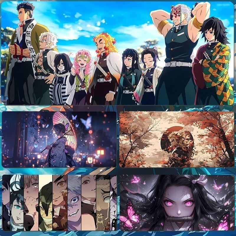 Miếng Lót Chuột Lớn Demon Slayer - Thảm Để Bàn Theo Chủ Đề Anime Series, Đế Cao Su Chống Trơn Trượt 3 Mm