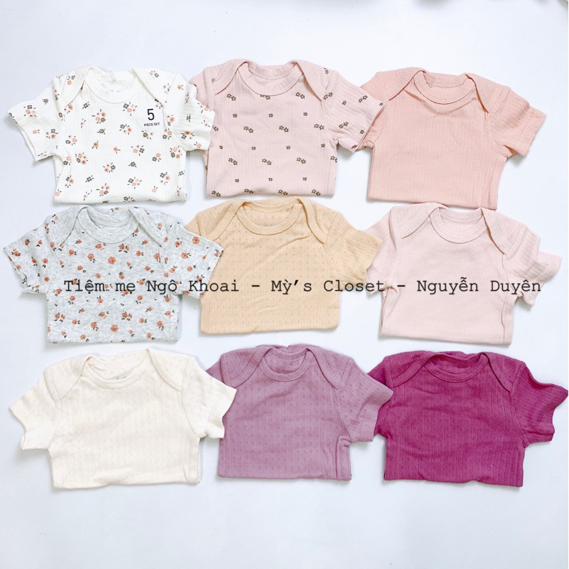 [MD77]  Body ngắn tay chất liệu cotton organic , tổ ong thông hơi CASTRO cho bé yêu 3-12M