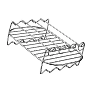Giá nướng nồi chiên không khí bằng thép không gỉ Yoo với 4 xiên cho phụ kiện nấu ăn BBQ