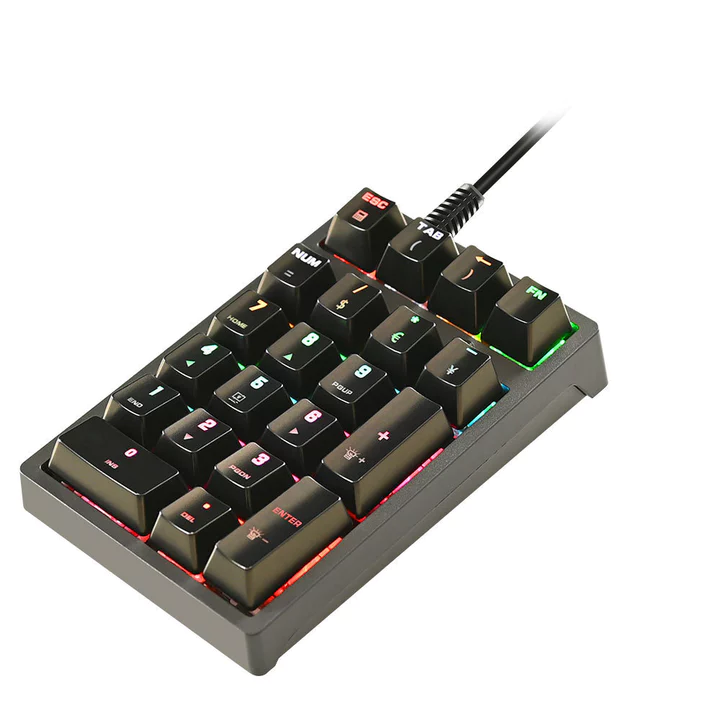 Bàn phím số Bàn phím đa chức năng Có dây Đèn nền RGB Trục xanh Bàn phím số cơ Bàn phím Ngân hàng Bàn phím – 5