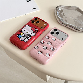 Áo khoác da xuống KT Cat iPhone14 / 13 Thích hợp cho vỏ điện thoại 17 / 16 / 15PROMAX Vỏ chống sốc Hàng hóa tại chỗ
