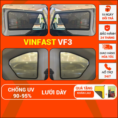 Rèm che nắng nam châm loại 1 xe VINFAST VF3, dày dặn chống tia UV, bảo hành 24 tháng TL Auto