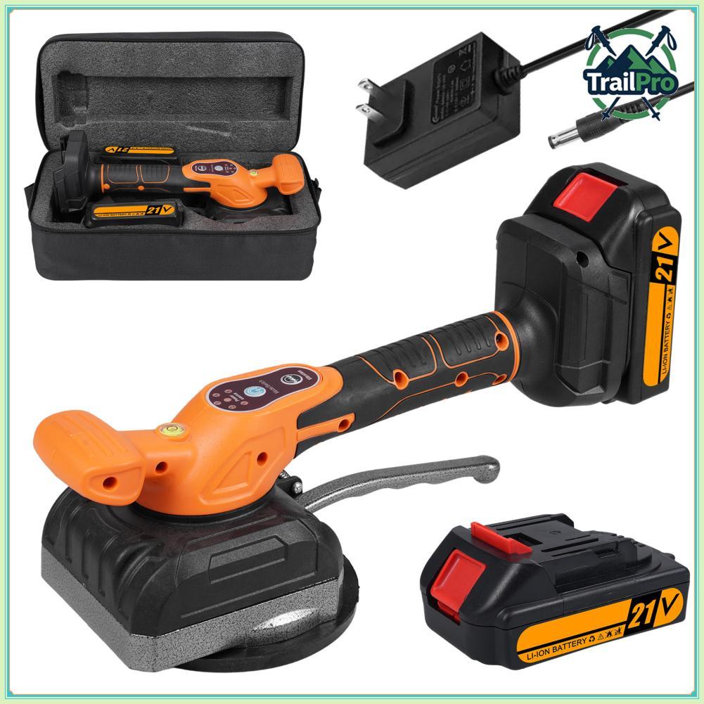 TrailPro Máy san phẳng gạch TrailPro Công cụ ốp lát 21V với 5 tốc độ có thể điều chỉnh Khả năng chịu tải cao Gạch lát sàn tường Máy rung cốc hút mở rộng Máy san phẳng bong bóng