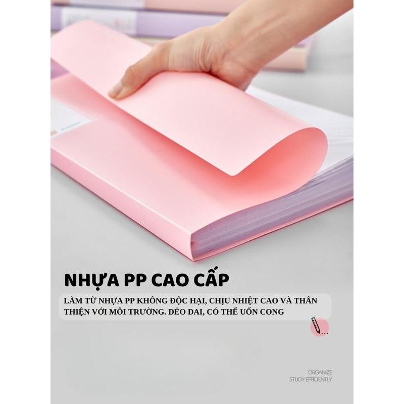File lá A4 nhiều ngăn, File đựng giấy tờ, Tệp đựng tài liệu 30 lá 60 lá 80 lá chất liệu PP cao cấp