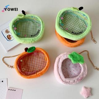 YOWEI 1 Cái Dễ Thương Trang Trí Xanh Lưu Trữ Túi Búp Bê Hình Túi Trưng Bày Kawaii Hoạt Hình Dâu Tây Sang Trọng Túi Trong Suốt Mặt Dây Chuyền Cô Gái Quà Tặng VN