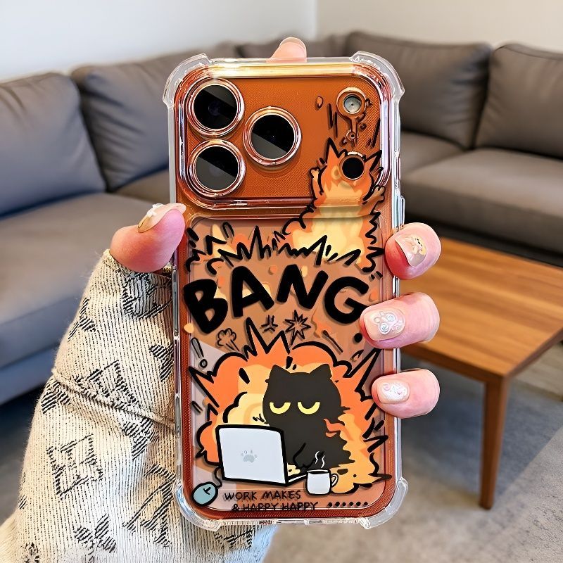 Angry Cat cho 16 trường hợp iPhone 17Air Quad chống ngã 14 13 11Pro