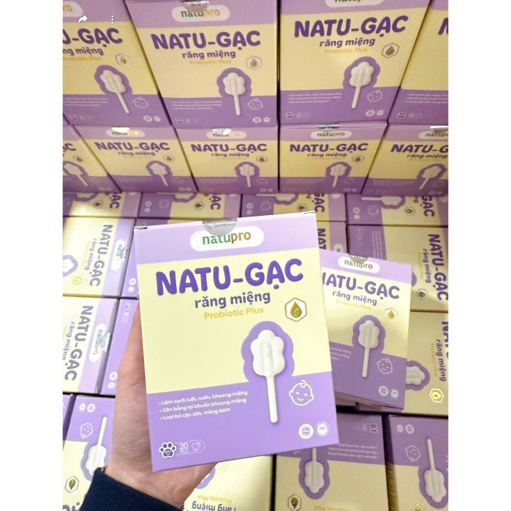 Gạc rơ lưỡi lợi khuẩn Natu - Gac plus cho bé – sạch miệng - an toàn - tiện lợi - giữ vệ sinh tuyệt đối cho bé..