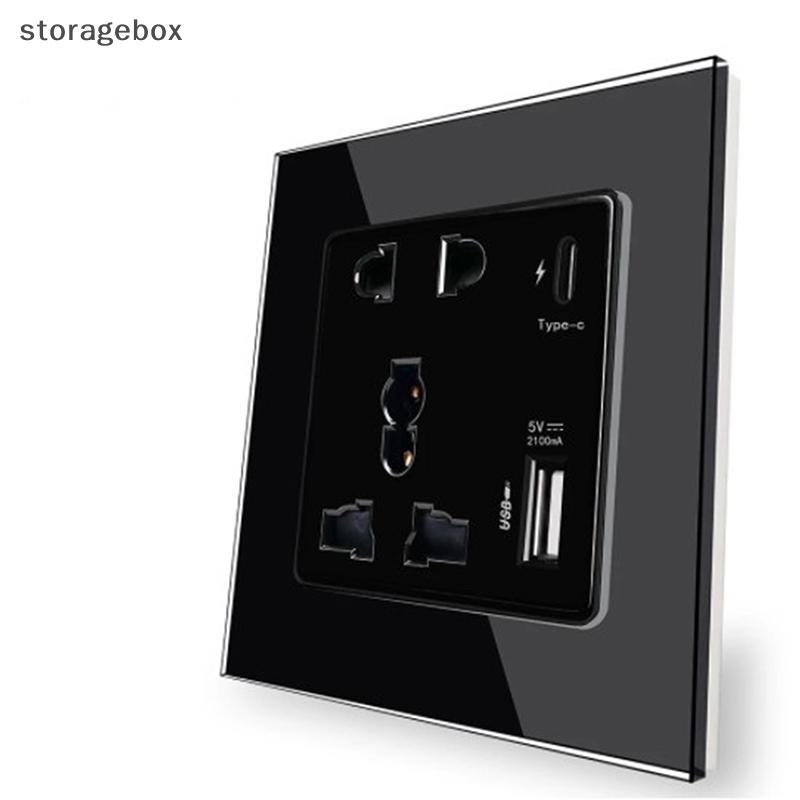 [Hộp lưu trữ] Bộ nguồn 2100MA USB Soet Bảng điều khiển quốc tế 13A UK Wall Type C Giao diện đẹp