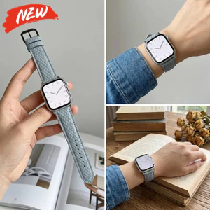 Dây đeo da họa tiết dệt Tương thích cho Apple Watch Series11 / 10 42mm 46mm Ultra3 / 2 / 1 49mm 9 8 7 6 5 SE 41mm 40mm 44mm 45mm