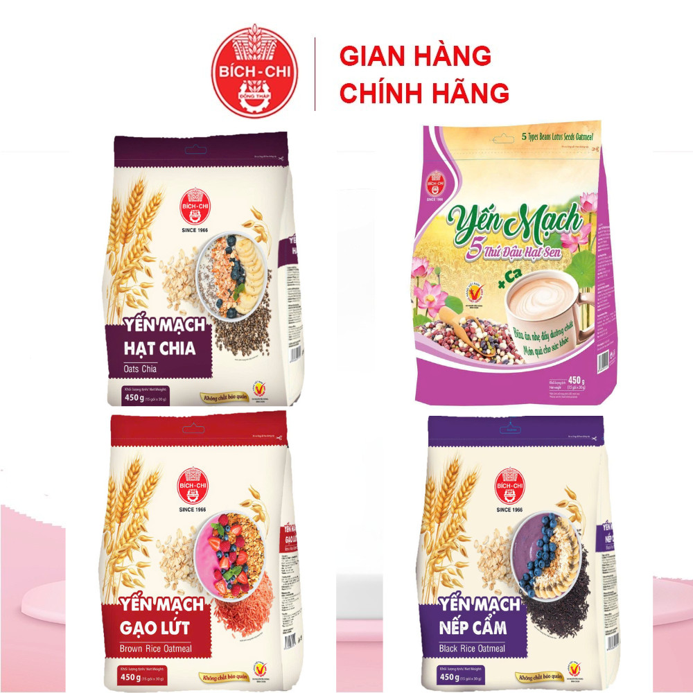 Yến mạch hạt Chia Bích Chi - Thức uống ăn liền thơm ngon bổ dưỡng giàu Omega-3, chất xơ