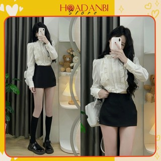 Áo sơ mi kiểu xinh tay phồng tiểu thư công chúa xinh xắn hottrend Hoadanbistore