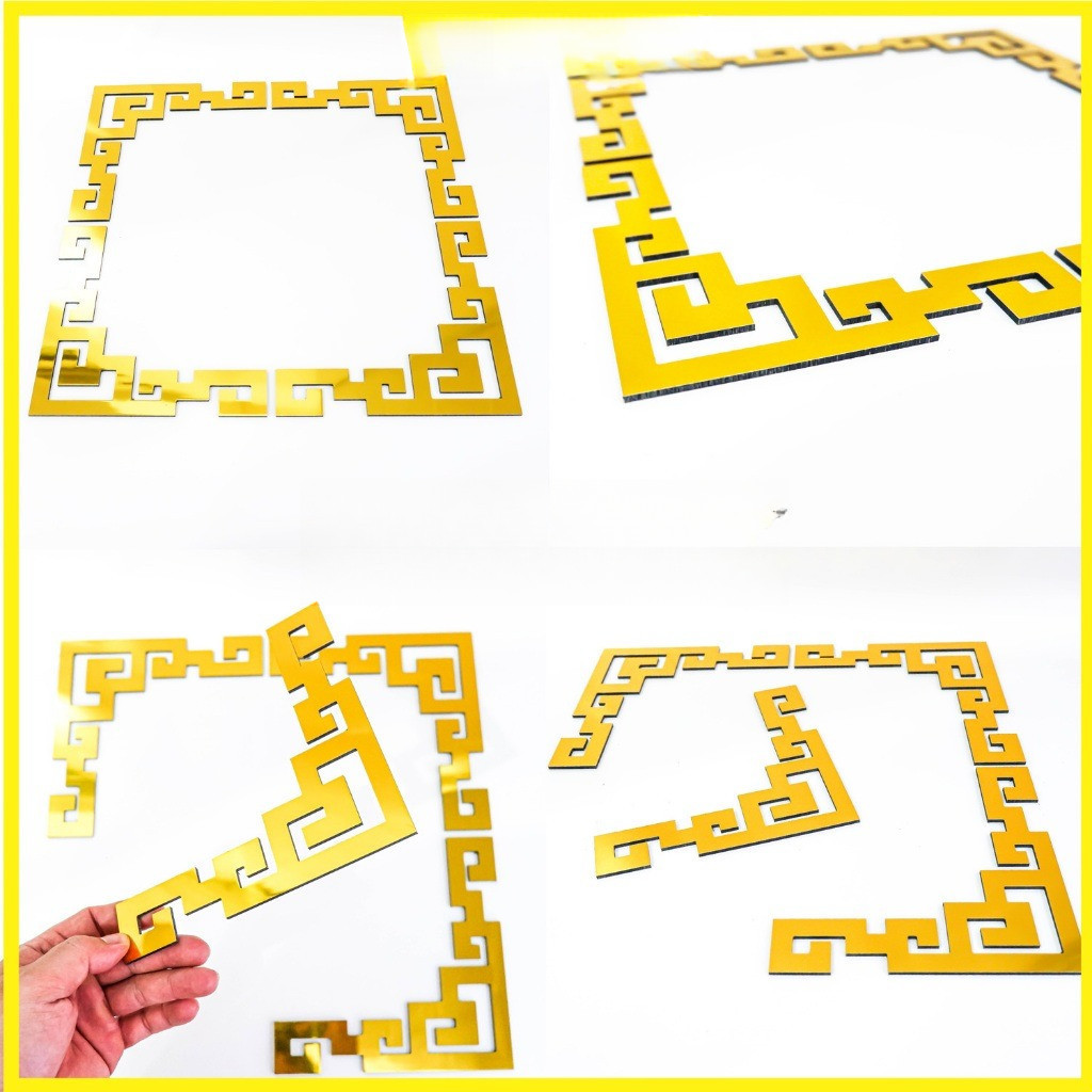 Bộ 4 Góc Hoa Văn Trang Trí Bàn Thờ Alu Vàng Gương – Nhiều Mẫu Mã Kích Thước  22x22 / 35x35