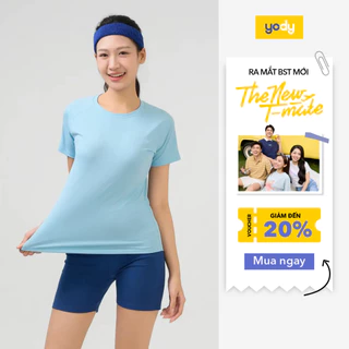 Áo thun ôm nữ YODY tshirt cổ chữ U, tôn dáng, trẻ trung, co giãn, thoáng mát TSN7299