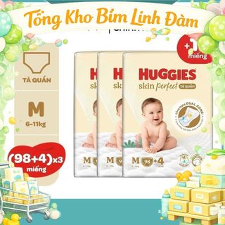[Live Độc Quyền M3] Combo 3 gói Tã/ Bỉm quần Huggies Skin Perfect M/L/XL/XXL Super/Mega Jumbo