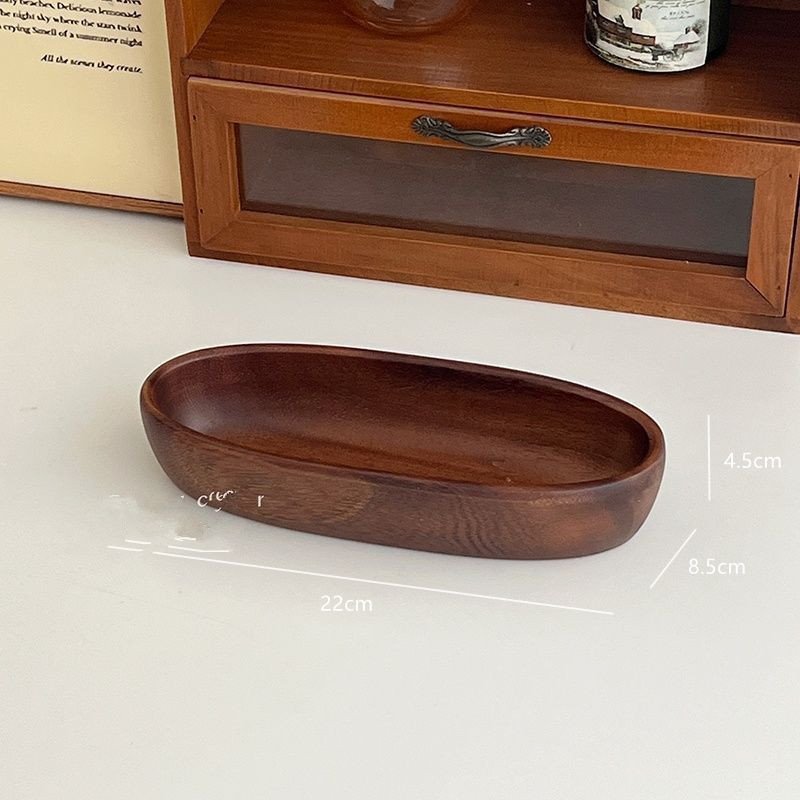 Hộp lưu trữ hình thuyền gỗ quả óc chó an toàn thực phẩm đa năng lưu trữ trang sức đồ nhỏ đẹp mắt