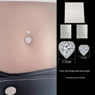 🔥 Phong cách Âu Mỹ 🔥 Khuyên cho nữ Miếng dán che sẹo quyến rũ có hàng sẵn Phụ kiện trang trí rốn gợi cảm cá tính Khuyên rốn giả Không cần lỗ xỏ Đính đá Móng tay giả không cần đục lỗ, cá tính ngọt ngào cho cô nàng hấp dẫn