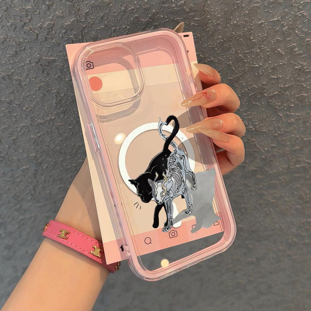 Máy móc mèo đen phù hợp với16vỏ điện thoại iPhone17Air ba trong một,hút từ14/13/11Pro