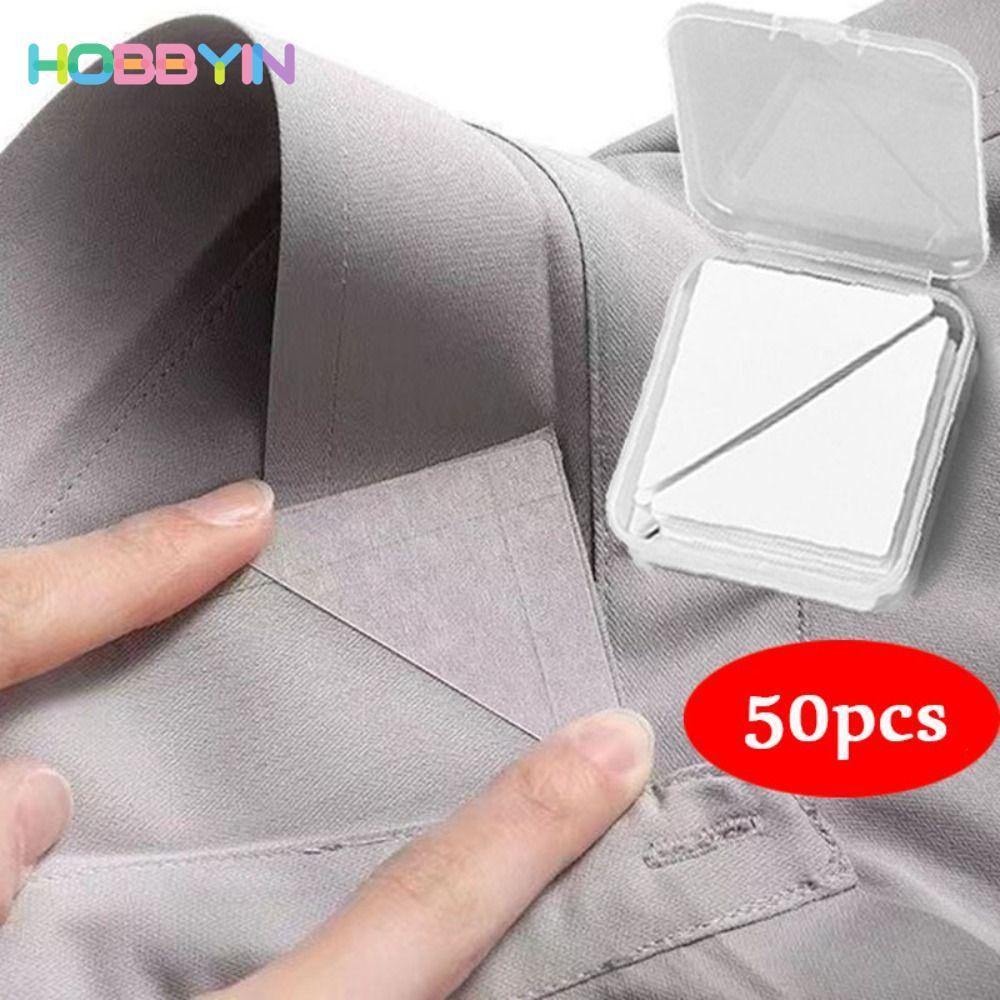 Hobbyin - 50 Miếng đệm cố định cổ áo PVC, tiện lợi để tạo kiểu cổ đứng cho áo sơ mi nam nữ