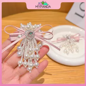 MYPANDA 2 Món Quà Tinh Tế Cho Bạn Bè Ngọt Hồng / Ruy Băng Xanh Ngọc Trai Đính Hạt sel Kẹp Tóc Đa Năng Cho Kiểu Tóc / Trang Phục / Đạo Cụ Ảnh.