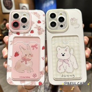 Dành Cho IPhone 17 16 15 14 13 12 11 Pro Max X XR XS Max 7 8 Plus Bowknot thỏ thẻ túi trường hợp điện thoại