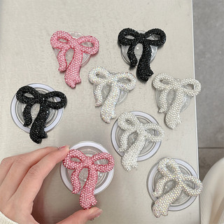 3d Kim Cương Nơ Tròn Giá Đỡ Điện Thoại Từ Tính Cho IPhone 17 16 15 14 13 12 Pro Max 14 Plus Có Thể Gập Lại Vòng Tay Co Giãn Để Bàn Đứng P5