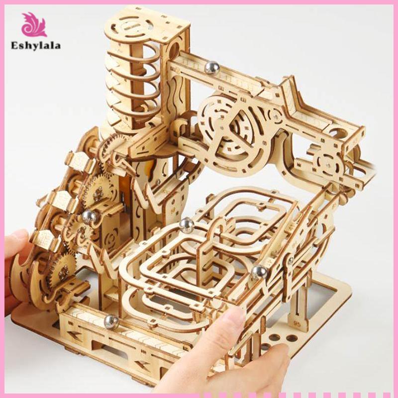 Eshylala 1 Bộ Đá Cẩm Thạch Chạy Bộ 3D Gỗ Xoắn Ốc Plank Đường Câu Đố Thiết Bị Tra Điện Mô Hình Cơ Khí Khoa Học Mê Cung Hội Quà Tặng Cho Trẻ Em [MỚI]