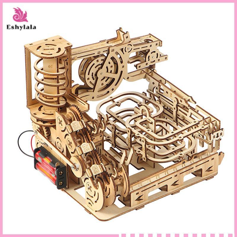 Eshylala 1 Bộ Đá Cẩm Thạch Chạy Bộ 3D Gỗ Xoắn Ốc Plank Đường Câu Đố Thiết Bị Tra Điện Mô Hình Cơ Khí Khoa Học Mê Cung Hội Quà Tặng Cho Trẻ Em [MỚI]