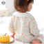 Bộ áo liền quần mỏng Cotton nguyên chất mùa hè sơ sinh / Bộ đồ ngủ dài tay loại A cho bé gái / Bộ đồ phong cách công chúa thoáng khí thoải mái