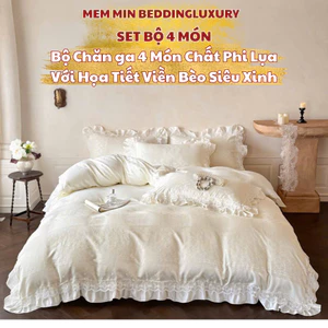 ST167- Set vỏ chăn ga gối phi lụa 4 món Jacquard tiểu thư mang phong cách tinh tế sang trọng Luxury