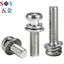 Chất liệu thép không gỉ 316 Đầu tròn Phillips Ba ốc vít kết hợp Đầu chảo Bu lông đầu tròn với vít kết hợp đệm M2M2.5M3M4M5M6M8