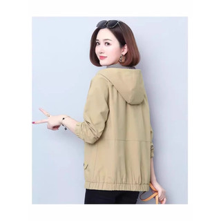 Áo khoác ngắn dáng rộng có mũ thời trang dành cho nữ, rộng rãi,thoáng khí,chống tia UV