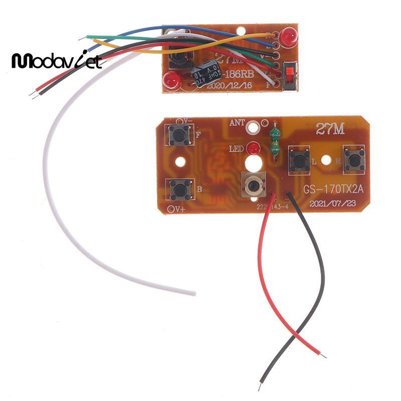 [modavietnamshop] 4CH RC Điều khiển từ xa Bộ thu phát PCB mạch 27 MHz Hệ thống vô tuyến cho xe RC Đẹp