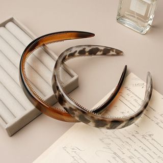 Vòng buộc tóc da báo ASDFGER, Băng đô nữ chống trượt Acetate, Băng đô tạo kiểu tóc bằng vỏ rùa thời trang Trang phục hàng ngày