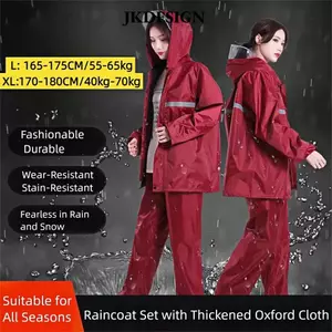 Áo mưa JKDESIGN unisex, bộ đồ mưa chống bão dày chống nước thoáng khí với dải phản quang