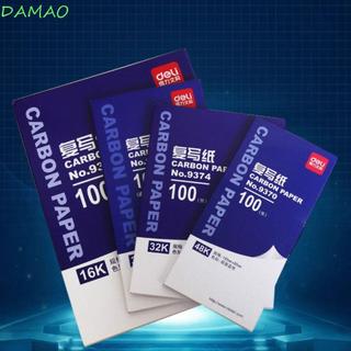DAMAO 100 Tờ Giấy Carbon, Giấy Lau Chuyển Màu Xanh Không Carbon, Vật Dụng Tài Chính Mỏng Di Động In Hai Mặt Giấy Nhuộm Sao chép Biên Nhận