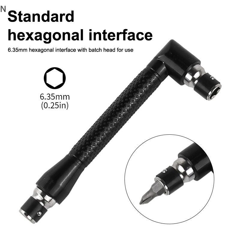 NS L Loại 1 / 4 Mũi tuốc nơ vít hình lục giác 90 độ Tay cầm hai đầu Bla 6.35mm Công cụ cờ lê để phù hợp với Bộ Bit NS