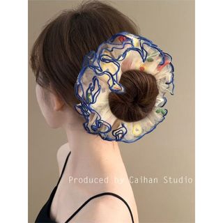 Hydrangea Biển ~ Nhỏ Tươi Ren Thêu Hoa Tóc Đầu Dây Phụ Kiện Tóc Đầu Hoa Đuôi Ngựa Cao Su Dây Tóc Nữ
