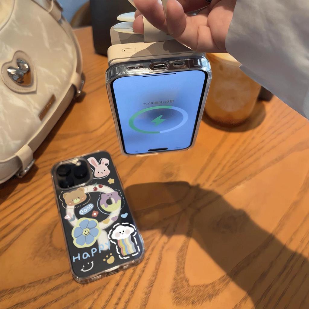 Món ghép đồ vật dễ thương phù hợp với 16vỏ điện thoại iPhone17Air vỏ hút từ14/13/11Pro