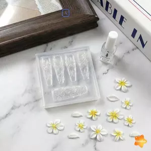 Khuôn nghệ thuật làm móng hoa silicon 3D Mẫu cánh hoa có thể tái sử dụng cho Salon Thiết kế móng tay DIY Phụ kiện làm móng tay mới