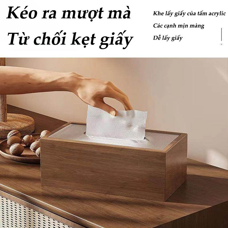 Hộp Đựng Khăn Giấy Bằng Gỗ Óc Chó Cao Cấp - Thiết Kế Cổ Điển Sang Trọng, Trang Trí Tinh Tế Cho Mọi Không Gian Sống