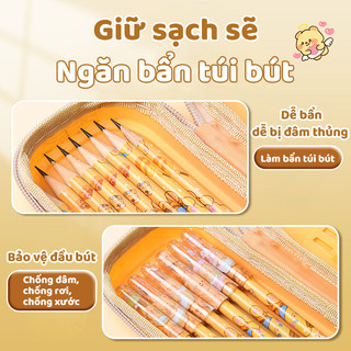 Nắp Bút Chì Cho Học Sinh – Bảo Vệ Ngòi Không Gãy, Nối Dài Đầu Bút, Họa Tiết Hoạt Hình Bắt Mắt