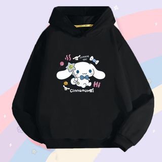 Cinnamoroll Style Girls Áo Hoodie Top dáng rộng vừa vặn Thiết kế hoạt hình Trang phục hàng ngày nhẹ