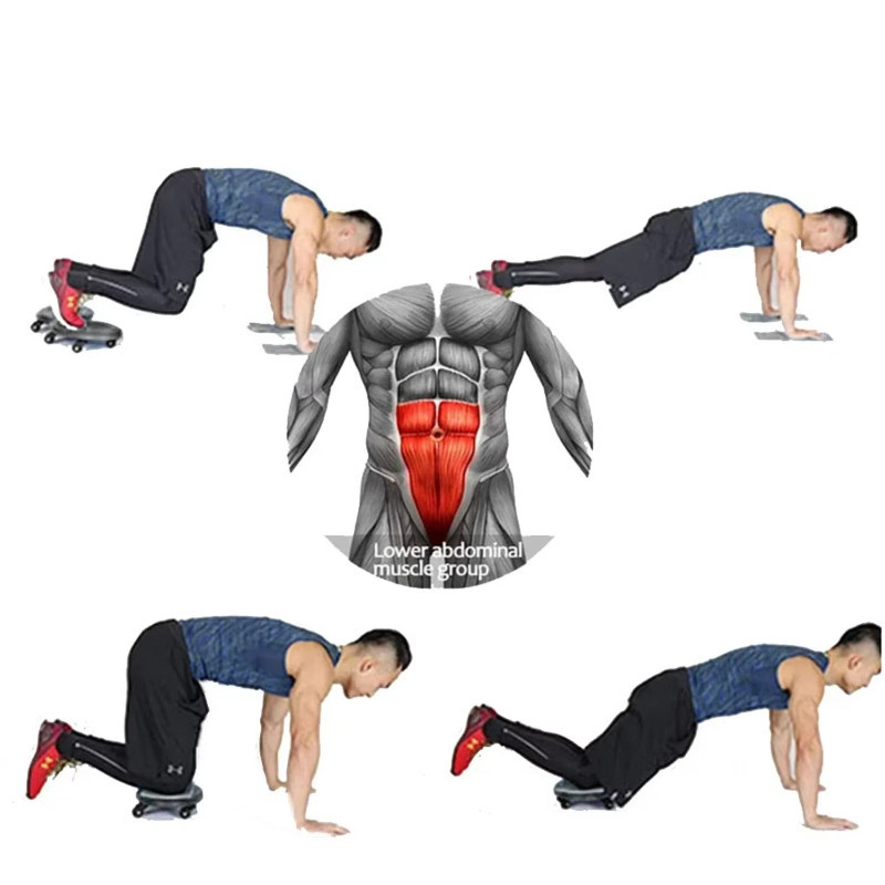 Dụng Cụ Tập Bụng Đa Năng 4 Bánh Trượt 360 Độ, Tập Cơ Bụng, Cơ Đùi, Phục Hồi Chức Năng, Đĩa Trượt Gym