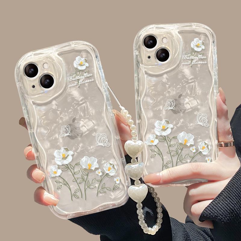Thích hợp cho vỏ điện thoại Apple 15 iPhone14 / 13promax Line Vòng tay hoa 16 / 12 Silicon trong suốt 1726.1.11